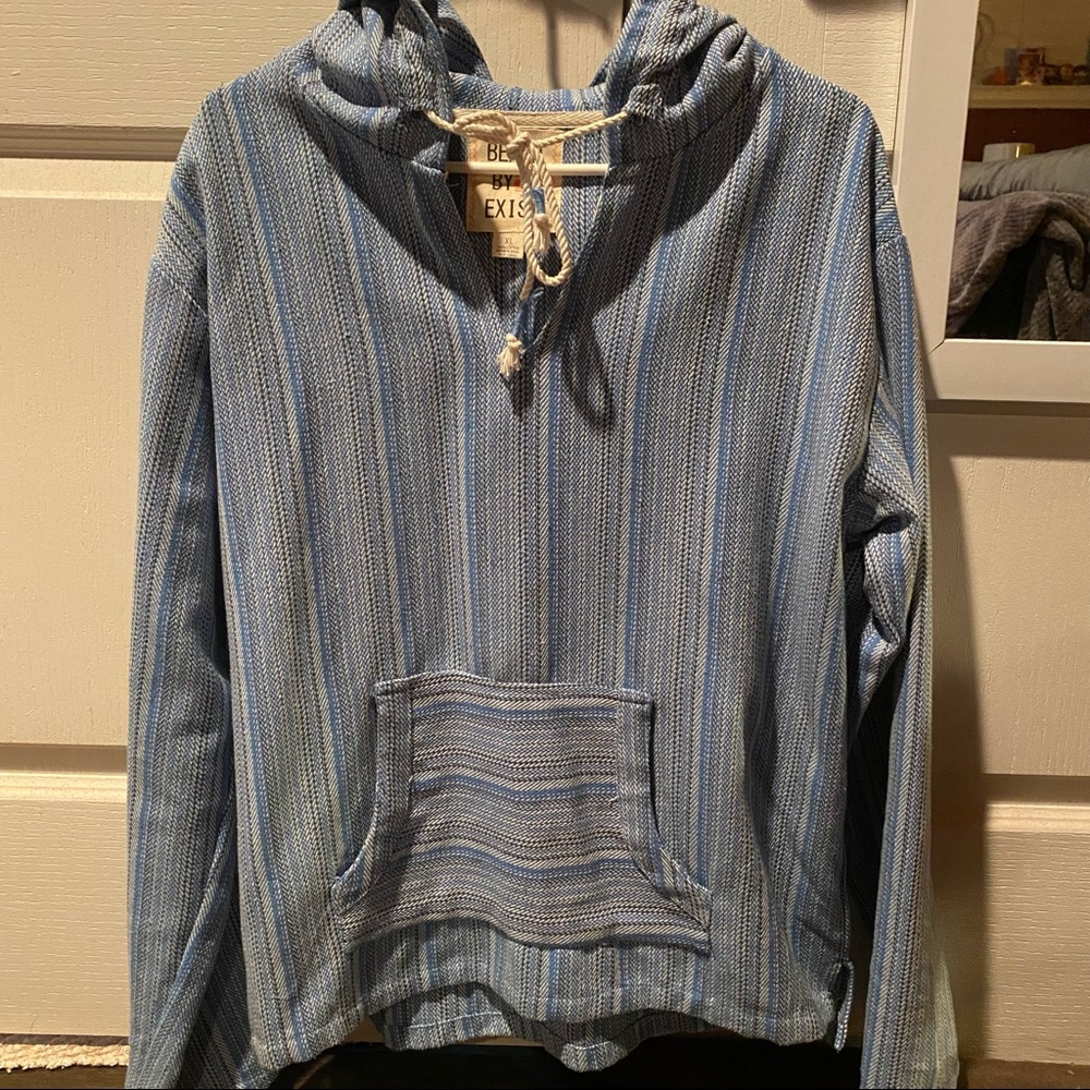 Over Sized Blue Beach Surf Hoodie Sweatshirt